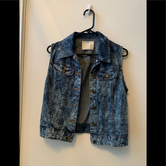 Life in progress Acid Wash Denim Vest - Picture 1 of 3